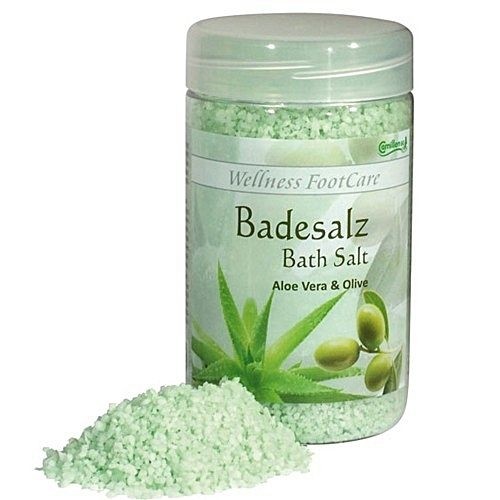 Badesalz Aloe, Olive, Camillen 60, Fussbad Wellness Foot Care mit Aloe Vera und Olivenöl,
