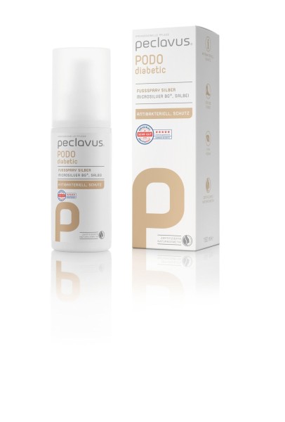 Peclavus Sensitive Fußspray Silber, bei Fußgeruch,Silberspray, antibakteriell, 150ml