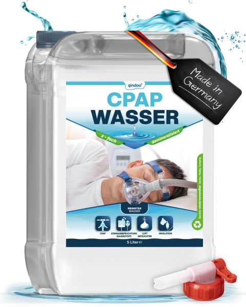 5L Qindoo CPAP Wasser für Luftbefeuchter I Sauerstoff-Geräte, Inhalator, bi destilliertes Wasser für