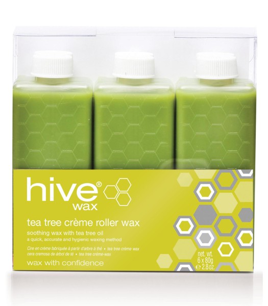 6x Hive Teebaum Wachspatronen Tea Tree Creme, 80g