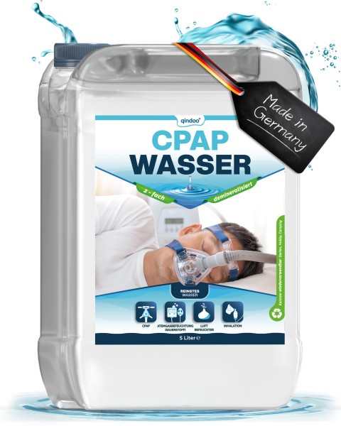 5L Qindoo CPAP Wasser für Sauerstoff-Geräte, Luftbefeuchter, Inhalator, Bidest Wasser für medizinisc