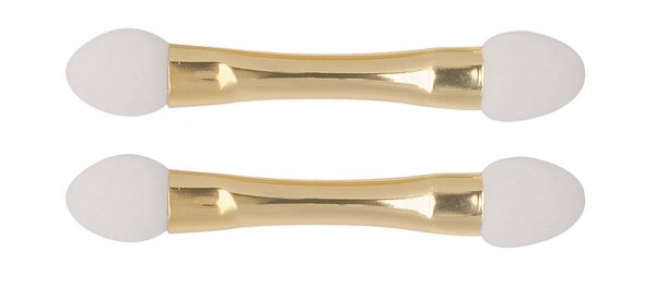 2x Lidschattenpinsel, Doppel Lidschatten Applikator aus Schaumstoff, gold