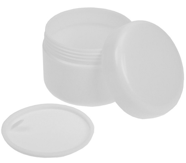 Leere Dose 50ml, weiße Kosmetikdose, Kunststoffdose, Cremedose mit Abdeckscheibe
