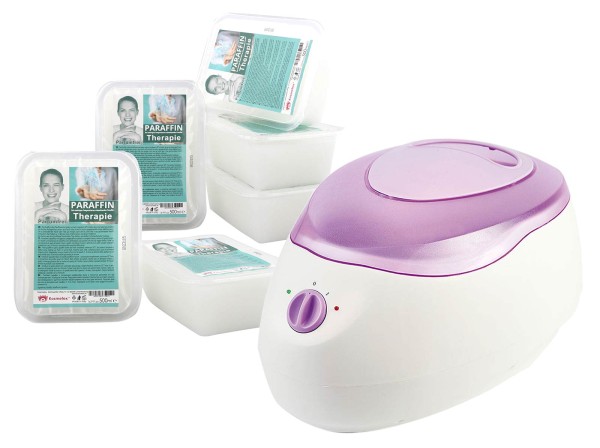 6x 500g Kosmetex Paraffin mit Italwax Erwärmer für Paraffinbad
