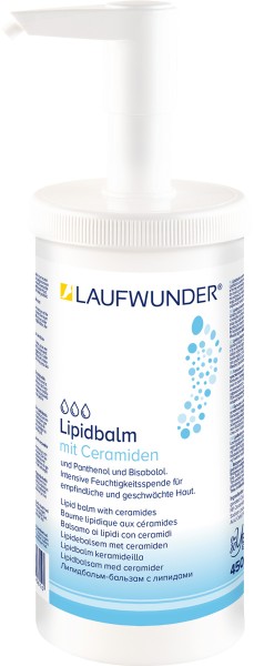 Laufwunder Lipidbalm mit Ceramiden, Fusscreme mit Kamille, Dose mit Spender 450ml