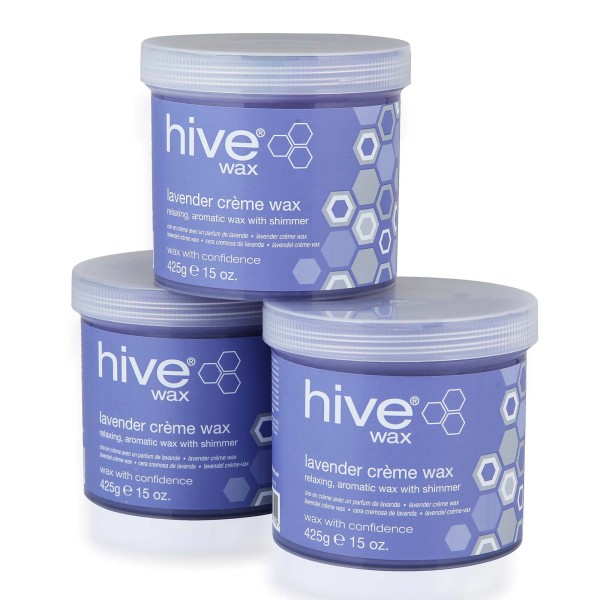 Hive 3 für 2 Pack, Lavender Creme Warmwachs mit Glitzer, 3 x 425g