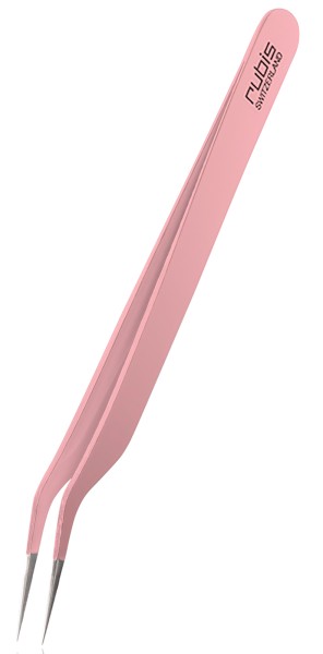 Rubis Pink Wimpern Pinzette Spitz Gebogen, Eyelash Tweezers