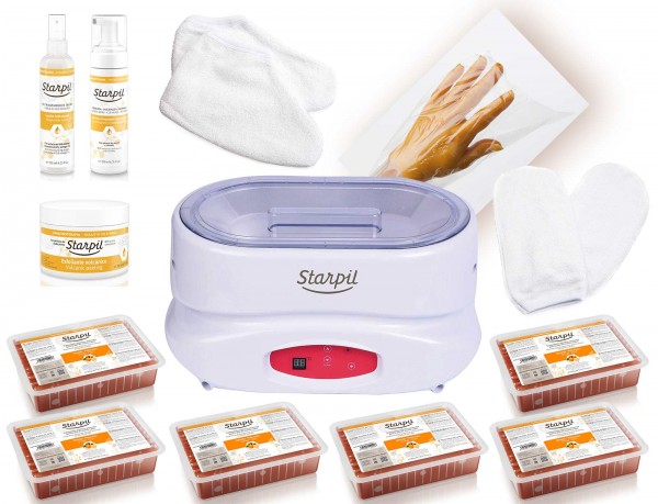 Starpil Paraffin Kit, Paraffinerwärmer, Paraffin und Kosmetik im Set