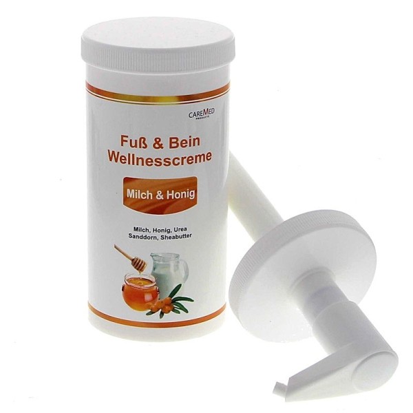 CareMed Milch Honig Wellness Fußcreme Fuß und Bein, Wellnesscreme