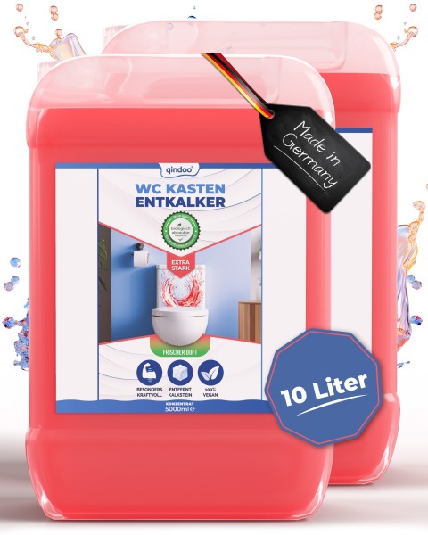 Qindoo WC Spülkasten Entkalker 10 Liter, Extra starker Kalklöser für Aufputz und Unterputz WC Kästen
