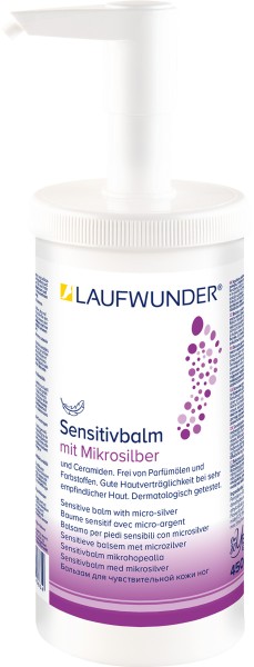 Laufwunder Sensitivbalm mit Mikrosilber, Fusscreme Intensivpflege für sehr trockene Haut, Dose mit S