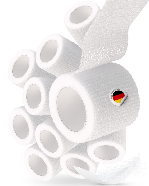 8cm breite Haftbinde 4m elastische selbsthaftend kohäsive Fixierbinde Verband Binde selbstklebend, S