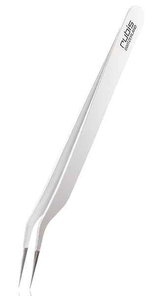 Rubis Weiße Wimpern Pinzette Spitz Gebogen, Eyelash Tweezers