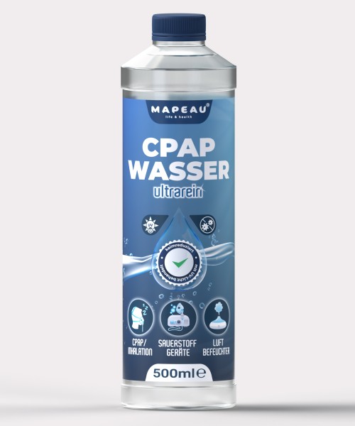CPAP Wasser für Sauerstoff-Geräte keimreduziert, CPAP-Geräte, Inhalator, Luftbefeuchter 500ml