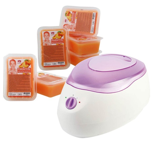 6x 500g Kosmetex Paraffin mit Italwax Erwärmer für Paraffinbad
