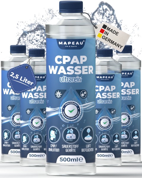 5x CPAP destilliertes Wasser für CPAP-Geräte, Wasser für Sauerstoffgerät, Inhalator, Luftbefeuchter,