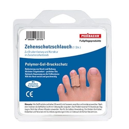 PediBaehr Polymer Gel Druckschutz, Zehenschutz Schlauch, 72 cm lang, bei Hühneraugen oder Warzen, mi