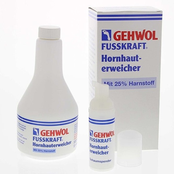 GEHWOL Fusskraft Hornhauterweicher, 25% Harnstoff mit Schaumspenderflasche, Hornhautentfernung, 500m