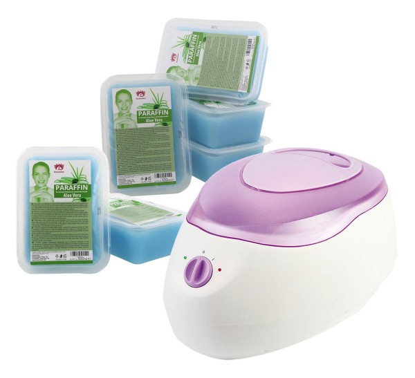 6x 500g Kosmetex Paraffin mit Italwax Erwärmer für Paraffinbad