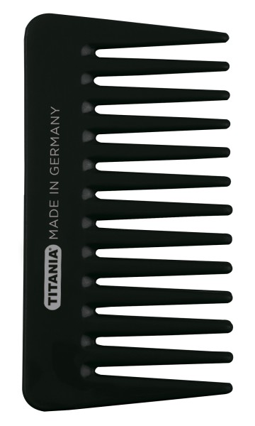 Afro Kamm Kosmetex, schwarz, grobe Zinken für voluminöses Haar. Locken- Nasshaarkamm