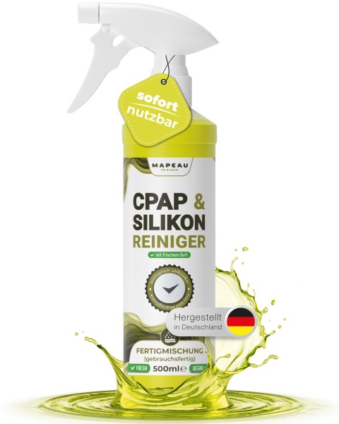 Reinigungsspray für CPAP-Masken 500ml CPAP-Reiniger für Schlauch, Silikon, Kunststoff, Mapeau Siliko