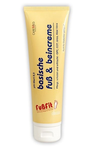 CareMed FußFit, basische Fußcreme PH 8,0 Beincreme Fusspflegecreme mit Urea, Korallenkalcium