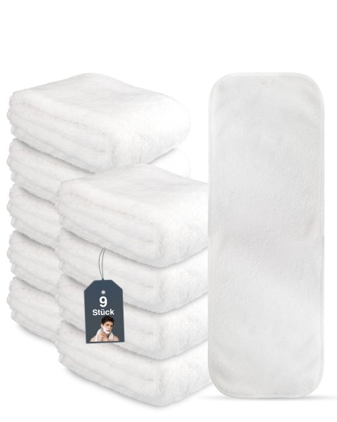 9x Rasierer Tuch 70x25 cm Weiß, Mikrofaser weich flauschiges Rasierer Tuch, Premium Barber Rasier-Ha