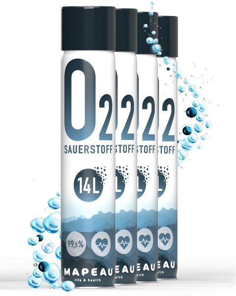 4x 14 Liter Sauerstoffflasche Ersatz, Mapeau Sauerstoff Dose