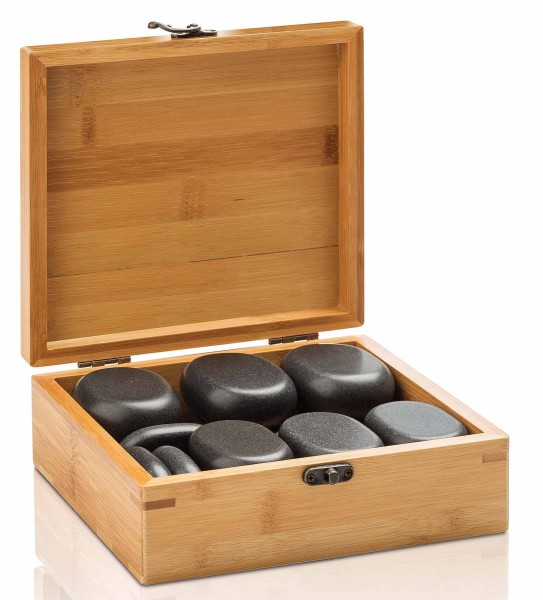 Hot Stone Steine Set Mittel, für Massage und Therapie mit 18 Steinen