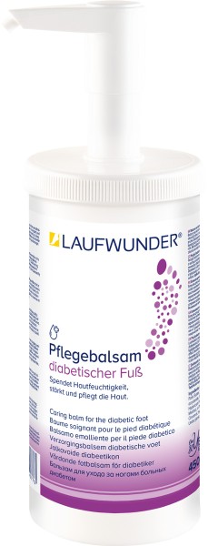 Laufwunder Diabetiker Pflegebalsam für den diabetischen Fuß, Fußcreme mit Urea und Menthol, Dose mit
