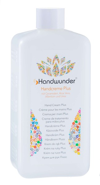 Handwunder Handcreme Plus mit Ceramiden, Aloe Vera, Kabinenware 500ml