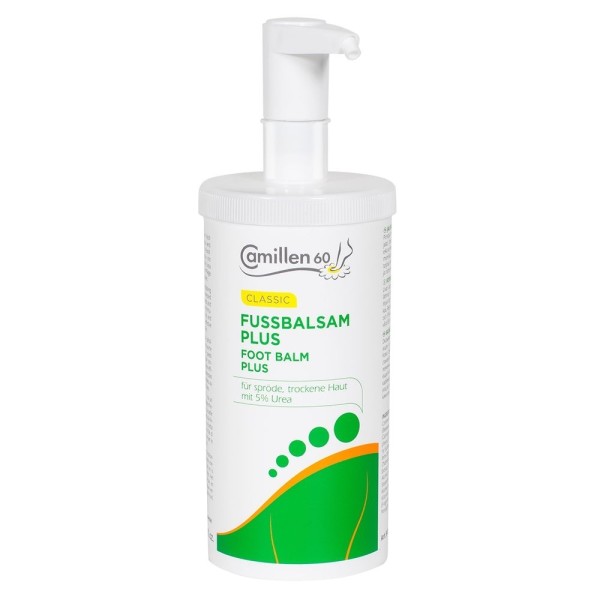 Fussbalsam Plus Camillen 60, Fußcreme mit Urea, Kamille für trockene Füsse, 500ml