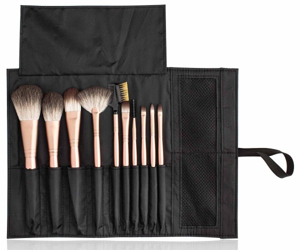 Nylonpinsel Set mit 10 Pinseln -Griff in Bronze
