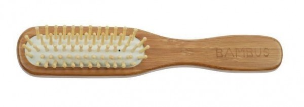 Haarbürste aus dunklem Bambusholz Massagebürste mit pneumatischem Gummikissen
