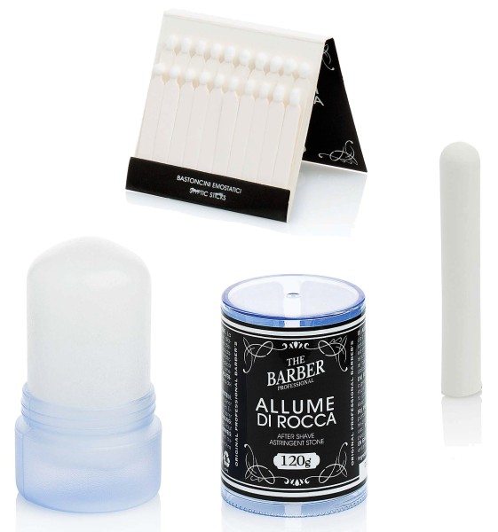 Alaunstein Set - Alaun bei der Rasur Aftershave Blutstiller Alaunblock groß 120g, Alaunstift für die