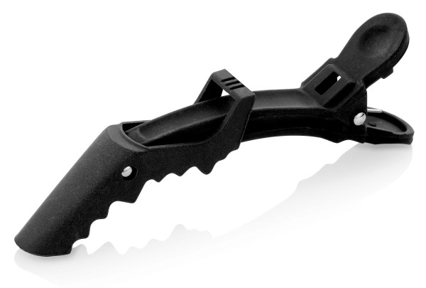 6x Haarspangen, 10 cm Karbon Haarklammern, Croc Haarclips, schwarz