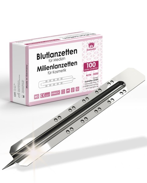 100x Einweglanzette, Lanzette, sterile Kosmetex Blutlanzette