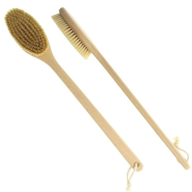 Relaxdays Rückenbürste Aus Bambus – 40 Cm Langer Stiel, Mit Naturborsten, Für Dusche & Massage