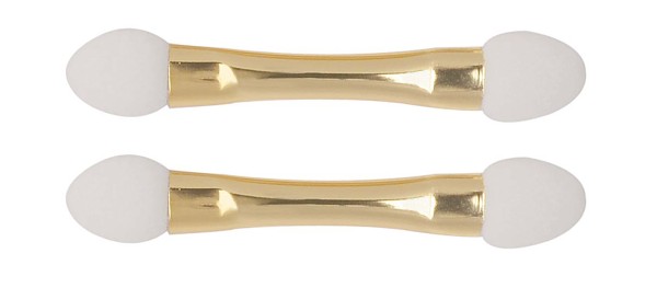 2x Lidschattenpinsel, Doppel Lidschatten Applikator aus Schaumstoff, gold