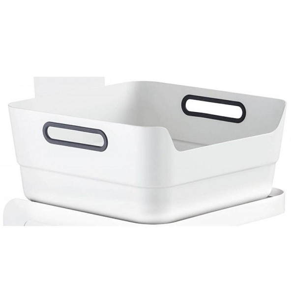 Fußbad Schüssel Groß 39.5 cm, viereckige Fuß-Badewanne, Kosmetex Fußwanne mit Griff