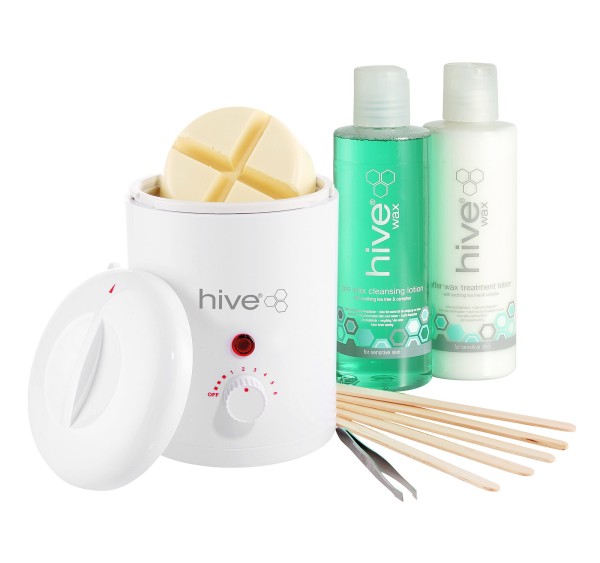 Hive Augenbrauen Waxing Set Warm Wachs , 6 tlg mit Sensitive Disk, Pre und After Wax, Spatel, Pinzet