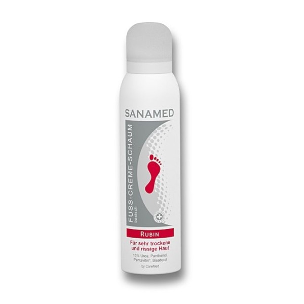 Sanamed Fuß-Creme-Schaum Rubin Fußschaum bei sehr trockener und rissiger Haut, mit 15% Urea