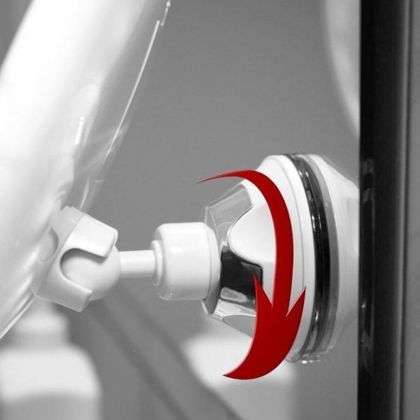 Spiegel, mit 10 fach Vergrößerung, LED Beleuchtung und Saugnapf. Ø 17,5 cm