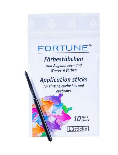 Fortune Färbestäbchen, zum Anrühren, Auftragen von Augenbrauenfarbe, Wimpernfarbe, 10Stück