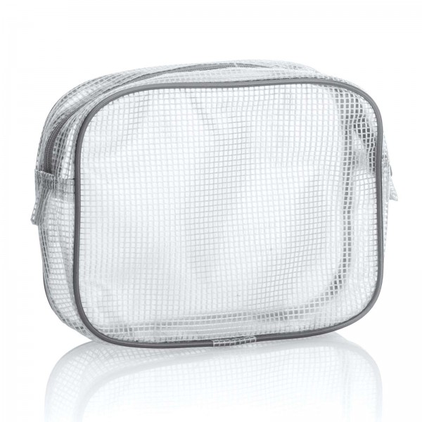 17x5x13 cm Kosmetiktasche, Kulturbeutel, Transparent mit Muster